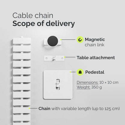 VALU Cable Management Spine – 49 Inch Cable Organizer for Height-Adjustable & Fixed Desks – Sturdy & Flexible with Magnetic Link – Cord Management System Under Desk with Steel Base & Non-Slip Pads