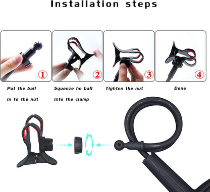 Cell Phone Holder, Universal Lazy Bracket Mobile Phone Stand, Flexible Gooseneck Long Arm Clip (White)