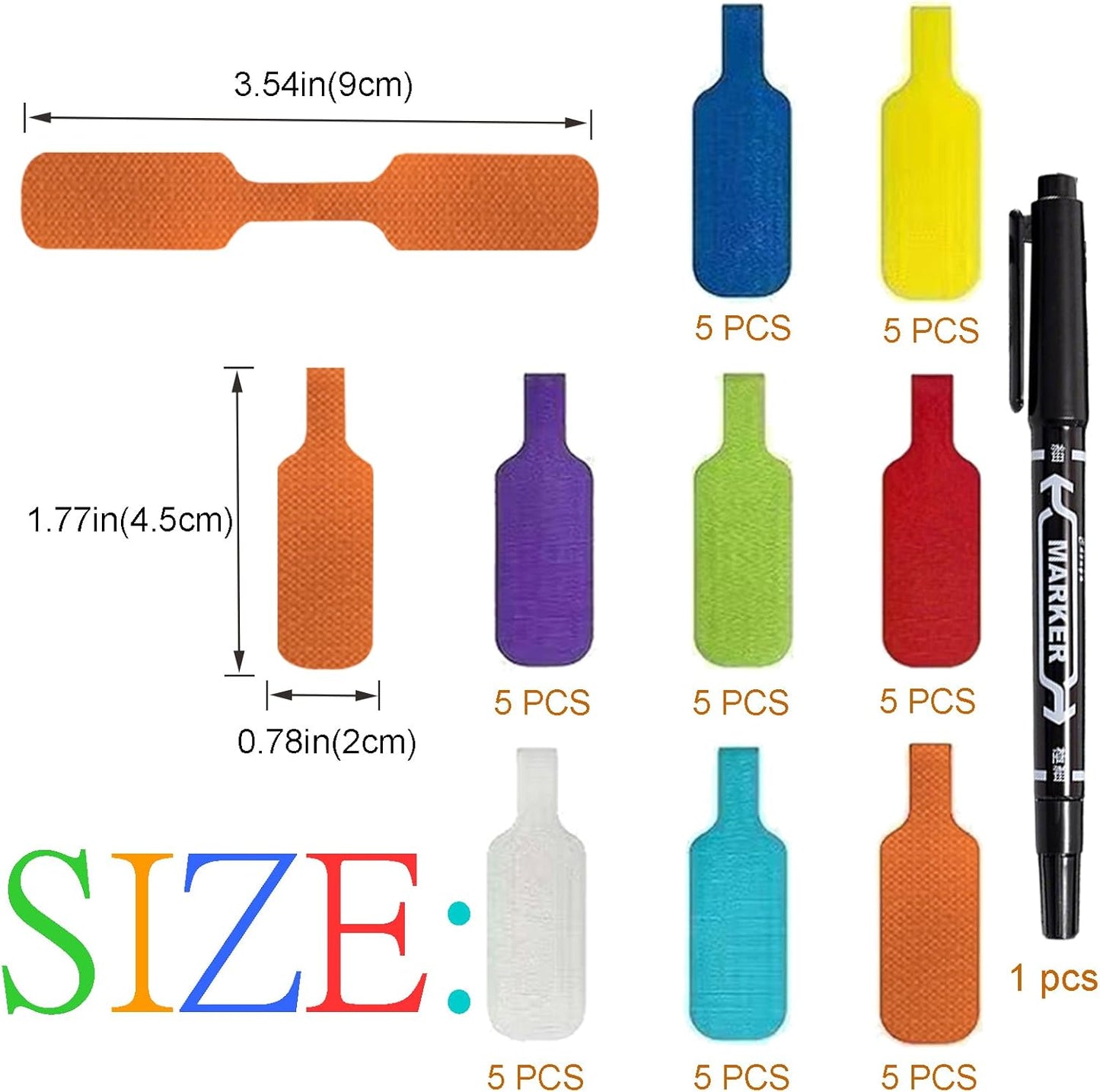 40PCS Cable Labels, Electrical Cable Marking Stickers, Multi-Color Handwritten Cable Labels, Suitable for Cable Management and Identification
