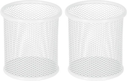 EasyPAG Pencil Holder for Desk, 2 Pack Metal Pen Organizer, Mesh Pencil Cup Organizer for Home, Office, Classroom, School, Black