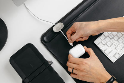 Orbitkey Magnetic Cable Holder | Compatible Desk Mat Silver