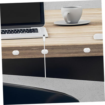 NUOBESTY 6pcs Silicone Cable Holder Clips Adhesive Wire Organizer for Desk Wall Car and Nightstand Efficient to Prevent White