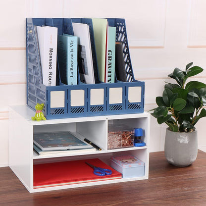 EMERIT Printer Stand Shelf with Storage Wood Desk Paper Organzier for Home/Office,Printer Riser, 2 Tire