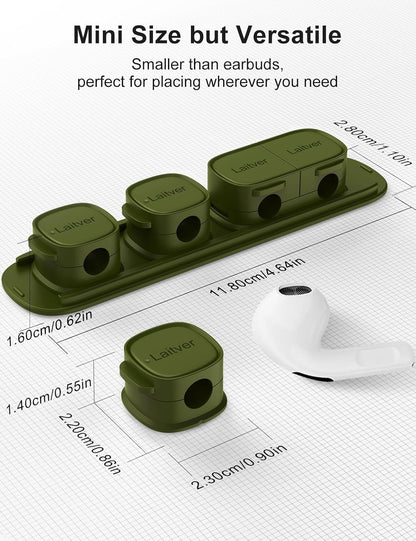 6 Pack Magnetic Cable Clips [1s Open/Lock], Laitver Cord Organizer Holder Strong Adhesive Desk Cable Management- Organize Charging Cords Neatly for Home, Office, Car,Desk, Nightstand