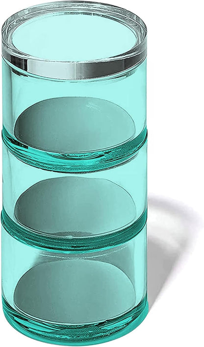 OfficeGoods 3-Tier Stackable Acrylic Holder- Stylish Desk Organizer and Storage for Office or Home – Transparent Round Design with Gold Metal Base