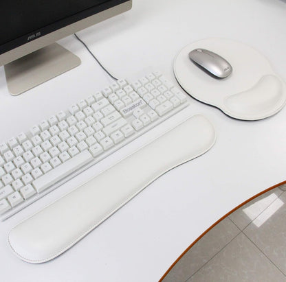 RICHEN Ergonomic PU Leather Keyboard Wrist Rest and Mouse Pad with Wrist Support, Memory Foam Set for Computer/Laptop,Gaming and Office, Comfortable for Easy Typing & Pain Relief (PU Brown)