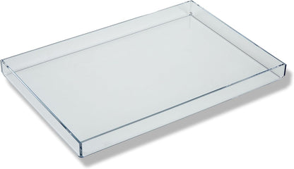 Clear Acrylic Organizer Tray, 12 x 12 Low-Profile Display & Vanity Tray – BPA-Free, Bathroom, Desk, Decor & Serving (Dry Use Only) - Made in USA