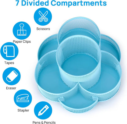 Topwey Pen Holder for Desk, 360 Rotating Pencil Holder, Cup Holder for Desk Office, Desk Organizers and Accessories in Black