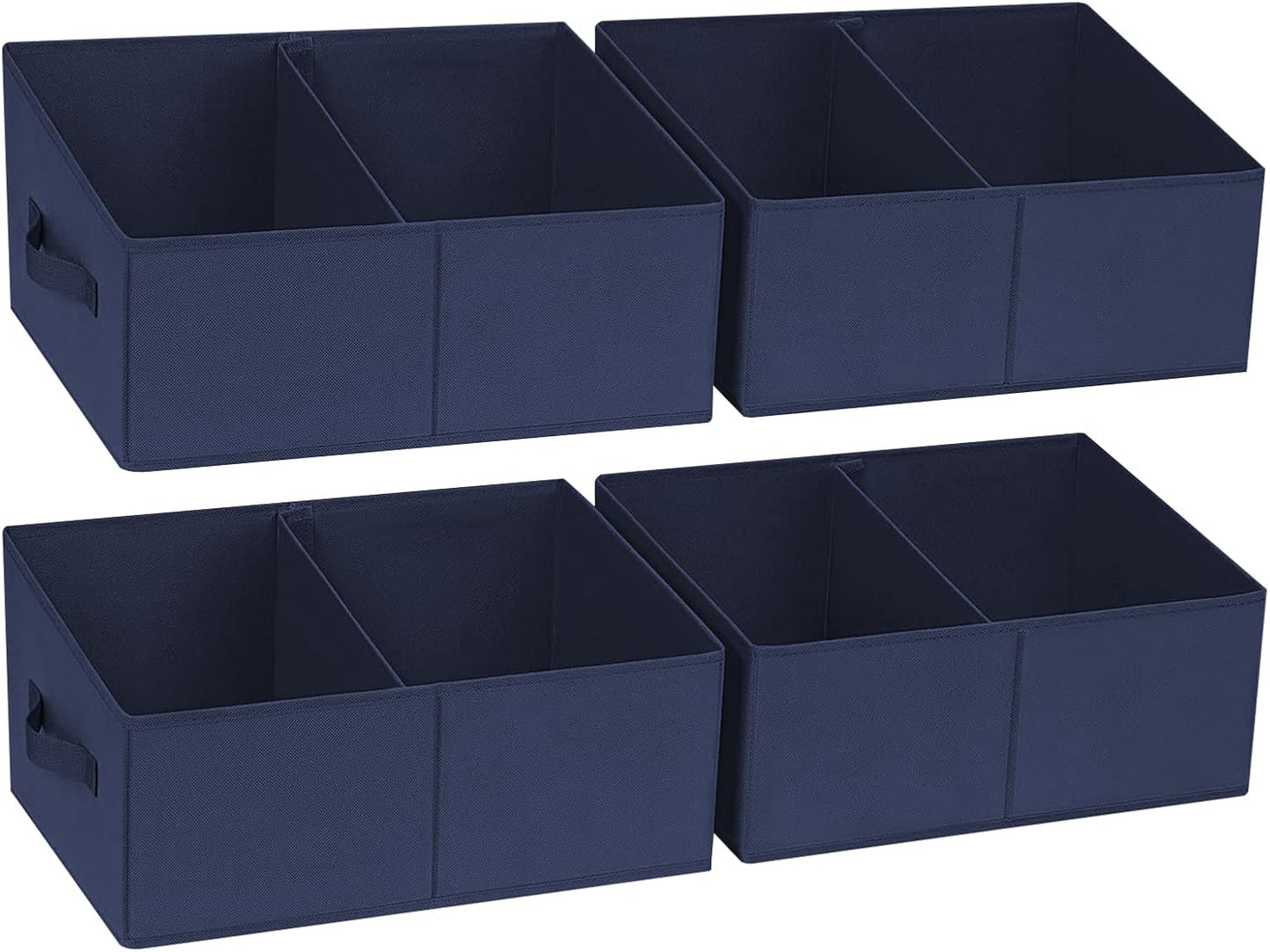 DIMJ Closet Storage Bins, 6 Pack Storage Baskets for Shelves, Foldable Closet Organizer with Handle, Linen Closet Organizers and Storage for Clothes, Toys, Towel, Books (Black)