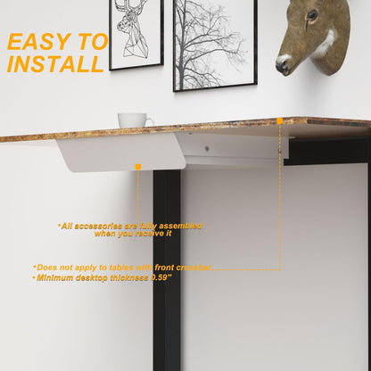 Under Desk Mounted Sliding Drawer with 60 Degree Tilt Panel to Pull Out, 15'' Long & 9'' deep Large Storage Organizer for Sit Stand Workstation