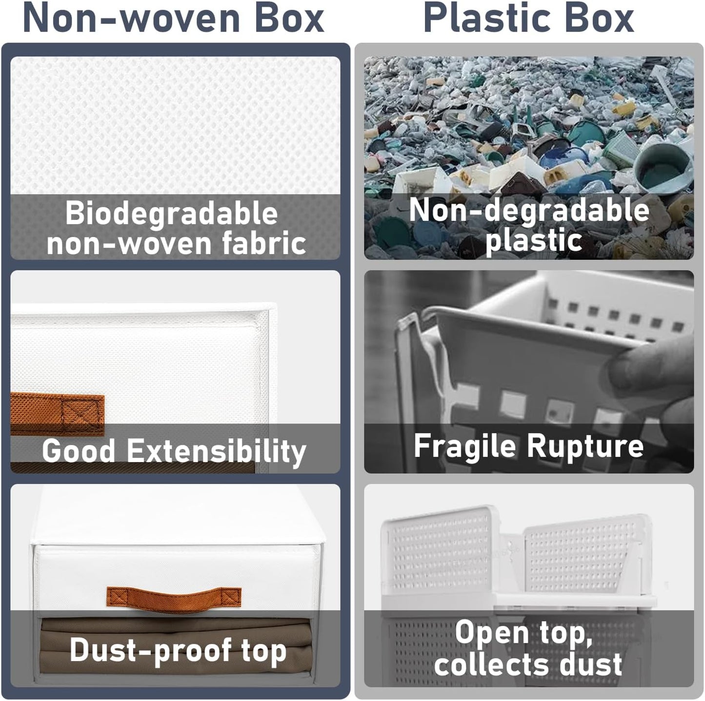 DIMJ Closet Organizers and Storage - Fabric Bins with Drawers for Closet Foldable Clothes Organizers with Clear Window, Stackable Storage Drawers Units for Bedroom, Living Room, 4-Pack, Grey