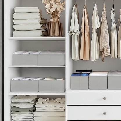 Criusia Drawer Organizer Clothes, 10 Pack Dresser Organizer for Baby Clothes, Underwear, Sock- Foldable Closet Organization and Storage Dividers Bins for Nursery, Bedroom (Beige)