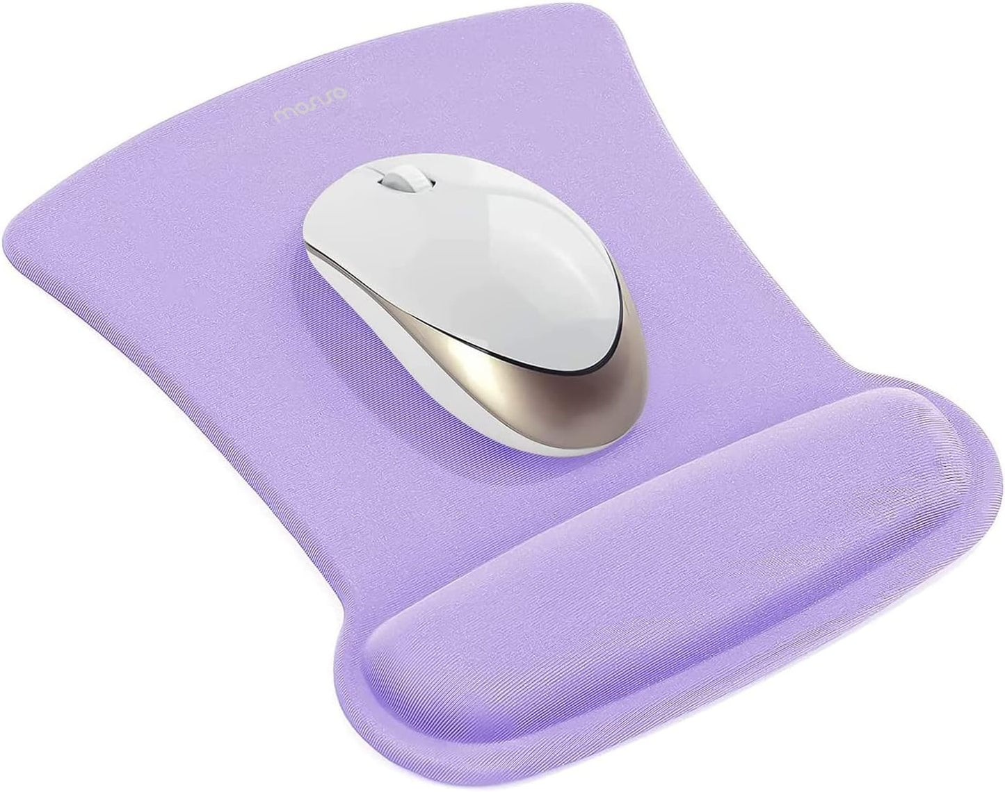 MOSISO Wrist Rest Support for Mouse Pad & Keyboard Set, Ergonomic Mousepad Non-Slip Base Home/Office Pain Relief & Easy Typing Cushion with Neoprene Cloth & Raised Memory Foam, Apricot