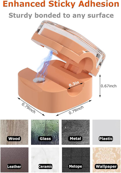 Magnetic Cable Clips, Adjustable Cord Holder Management, Adhesive Wire Keeper Organizer for Home Office Desk Phone PC Car Wall Desktop Nightstand Appliance (9-Pack Black Crystal)