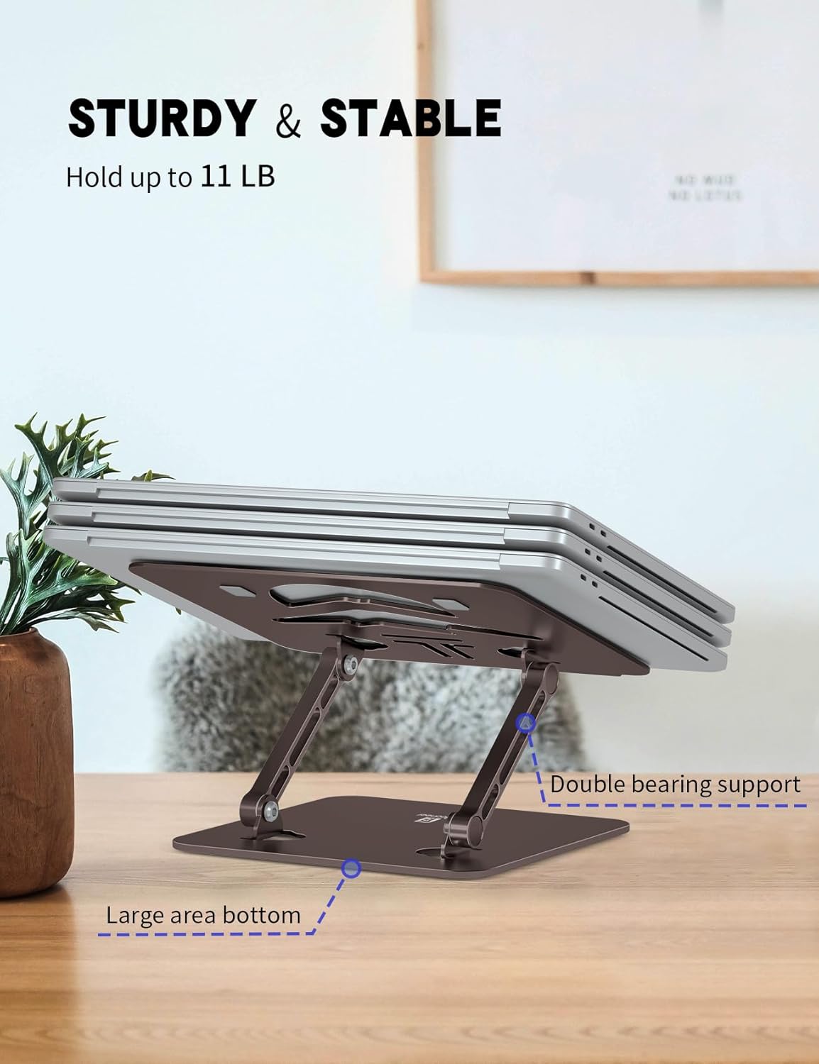 Laptop Stand, Ergonomic Adjustable Computer Stand for Collaborative Work, Foldable and Portable Heat Sink Computer Stands, Fits up to 15.6-inch Laptops (Orange)