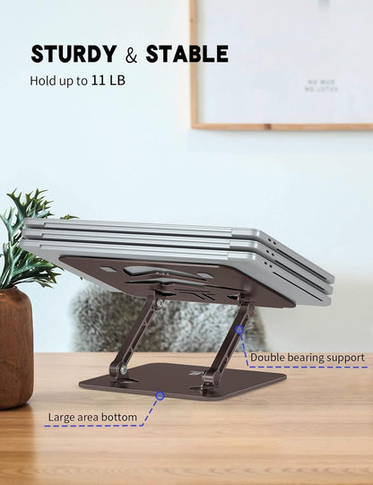 Laptop Stand, Ergonomic Adjustable Computer Stand for Collaborative Work, Foldable and Portable Heat Sink Computer Stands, Fits up to 15.6-inch Laptops (Orange)