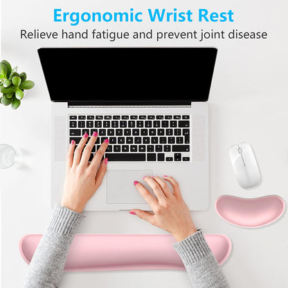 Dapesuom Enlarge Keyboard Wrist Rest, Cute Memory Foam Keyboard Wrist Cushion for Computer Desk Mats Support, Typing Pain Relief Ergonomic Mouse Pad Rests with Non-Slip Base for Gaming, Laptop, Purple
