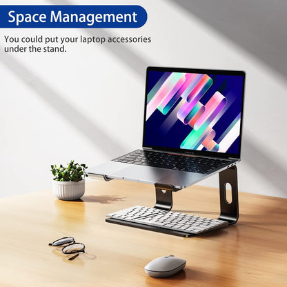 BESIGN LS03 Aluminum Laptop Stand, Ergonomic Detachable Computer Stand, Notebook Riser, Laptop Mount Compatible with Air, Pro, Dell, HP, Lenovo More 10-15.6" Laptops, Silver