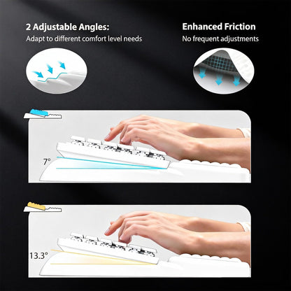 Wrist Rest for Keyboard, Ergonomic Keyboard Stand with Wrist Rest, Soft Memory Foam Wrist pad with Non-Slip Base & Dust Brush, Comfort for Office, Work, Gaming- Black