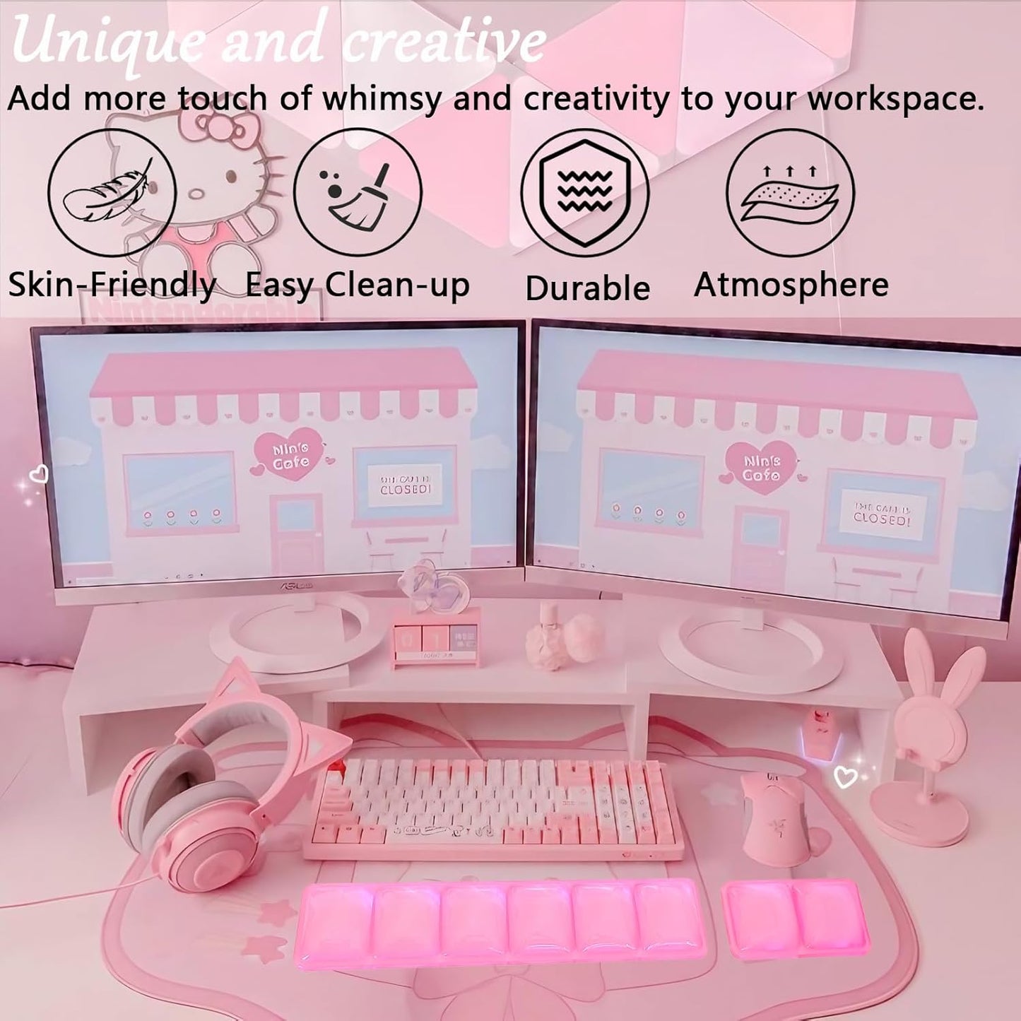 Gel Wrist Rest for Keyboard and Mouse Square Blue Plaid Clear Keyboard Wrist Rest Transparent Ergonomic Cute Checkered Mouse Wrist Pad Silicone Non-Slip Support for Computer Laptop Gaming Home Office