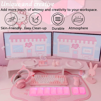 Gel Wrist Rest for Keyboard and Mouse Square Blue Plaid Clear Keyboard Wrist Rest Transparent Ergonomic Cute Checkered Mouse Wrist Pad Silicone Non-Slip Support for Computer Laptop Gaming Home Office