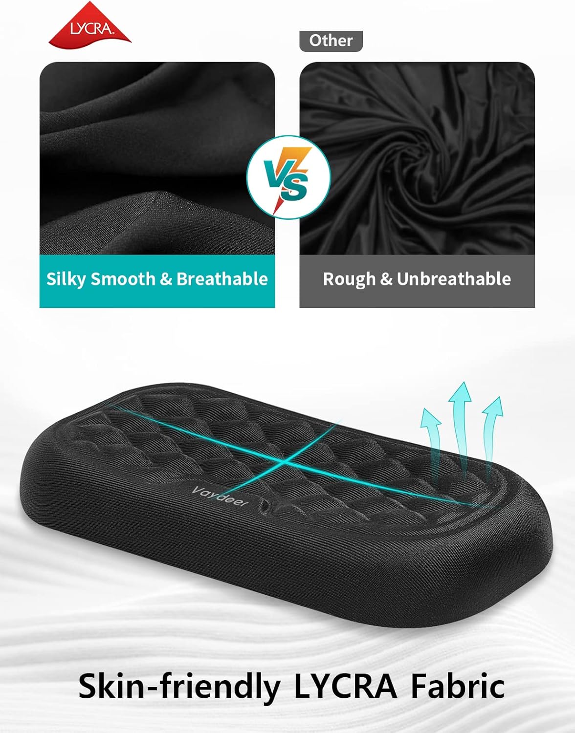 Vaydeer Wrist Rest for Keyboard and Mouse, Computer Ergonomic Wrist Support Pad, Soft Memory Foam Arm Cushion for Desk, Palm Hand Office Laptop Typing