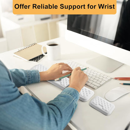 Keyboard Wrist Rest Mouse Wrist Support, Memory Foam Wrist Rest Pad for Computer Laptop, Ergonomic Wrist Cushion Support for Typing Pain Relief, Gaming Home Office, Pink