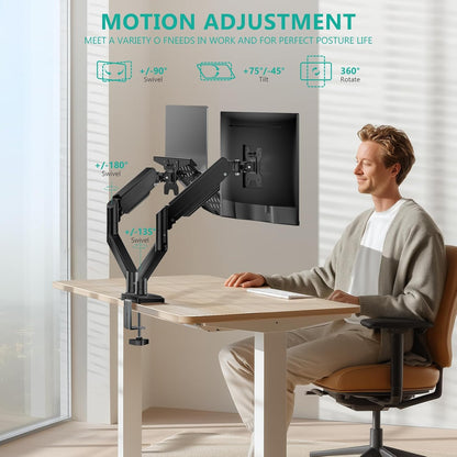 WALI Laptop Desk Mount, Single Monitor Arm with Laptop Holder, Adjustable Height Laptop Arm Mount for Desk, Fits 17” Notebook and 34” Monitors, Up to 22-26.4Lbs (GSMP001LPN), Black