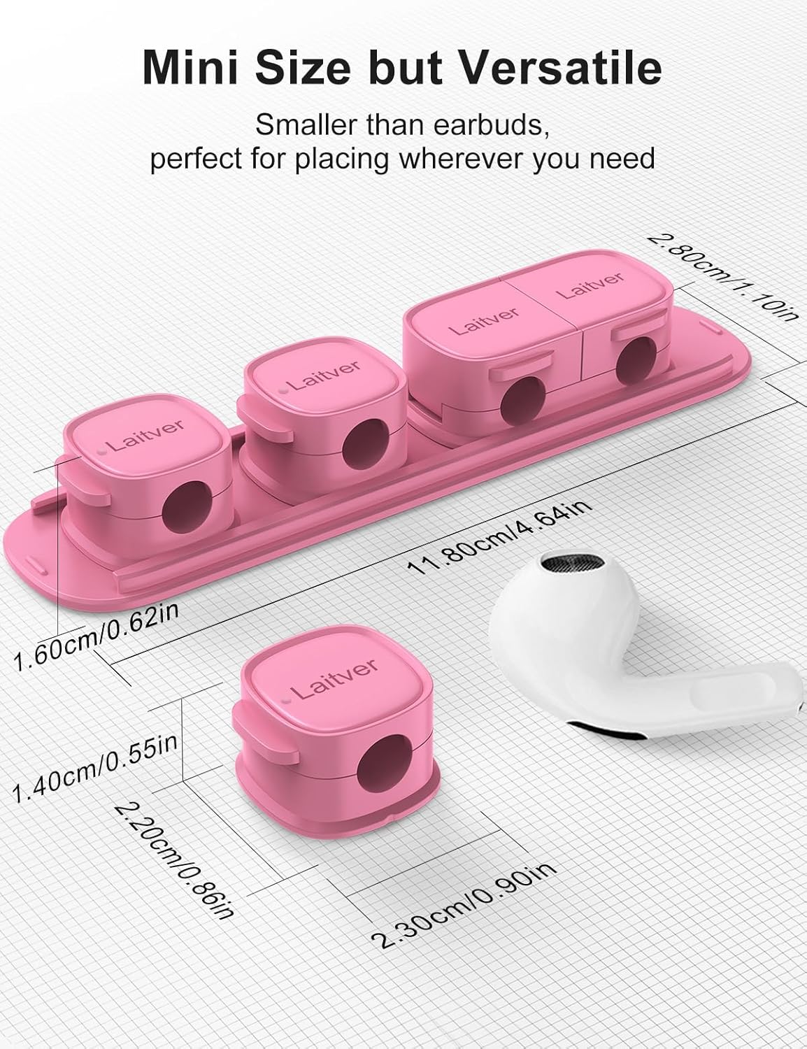 6 Pack Magnetic Cable Clips [1s Open/Lock], Laitver Cord Organizer Holder Strong Adhesive Desk Cable Management- Organize Charging Cords Neatly for Home, Office, Car,Desk, Nightstand