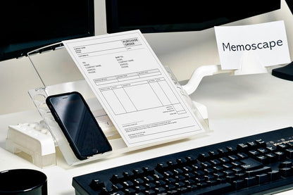 MemoScape Adjustable in-Line Document Holder for Typing | Reduces Neck Strain, Improves Focus, Boosts Desk Organization, and Workflow | Paper Holder Stand for Desk and Home Office - Black (VUR 2060)