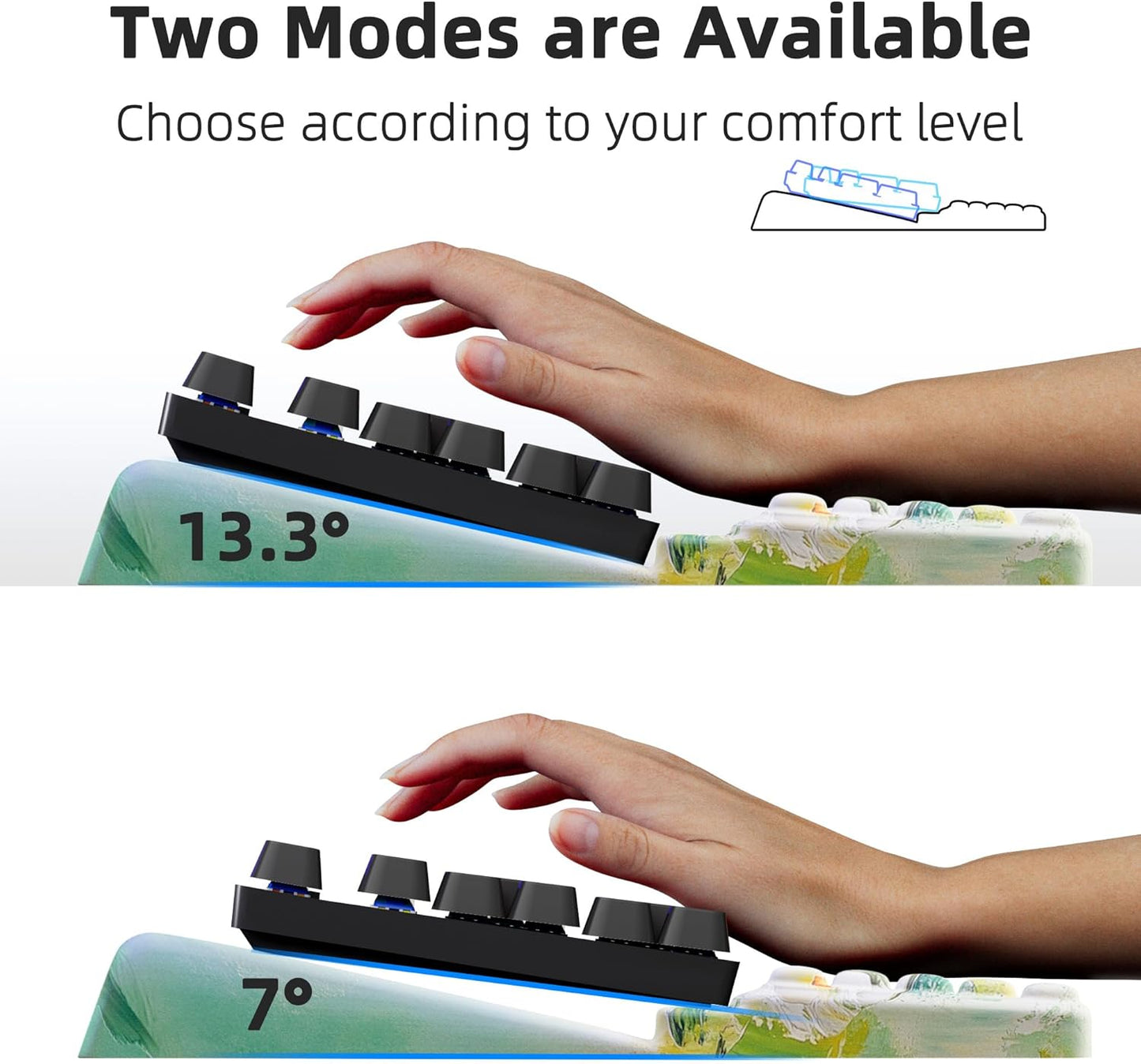Ospelelf Keyboard Wrist Rest, Comfortable Ergonomic Keyboard Stand Riser Holder for Office Home