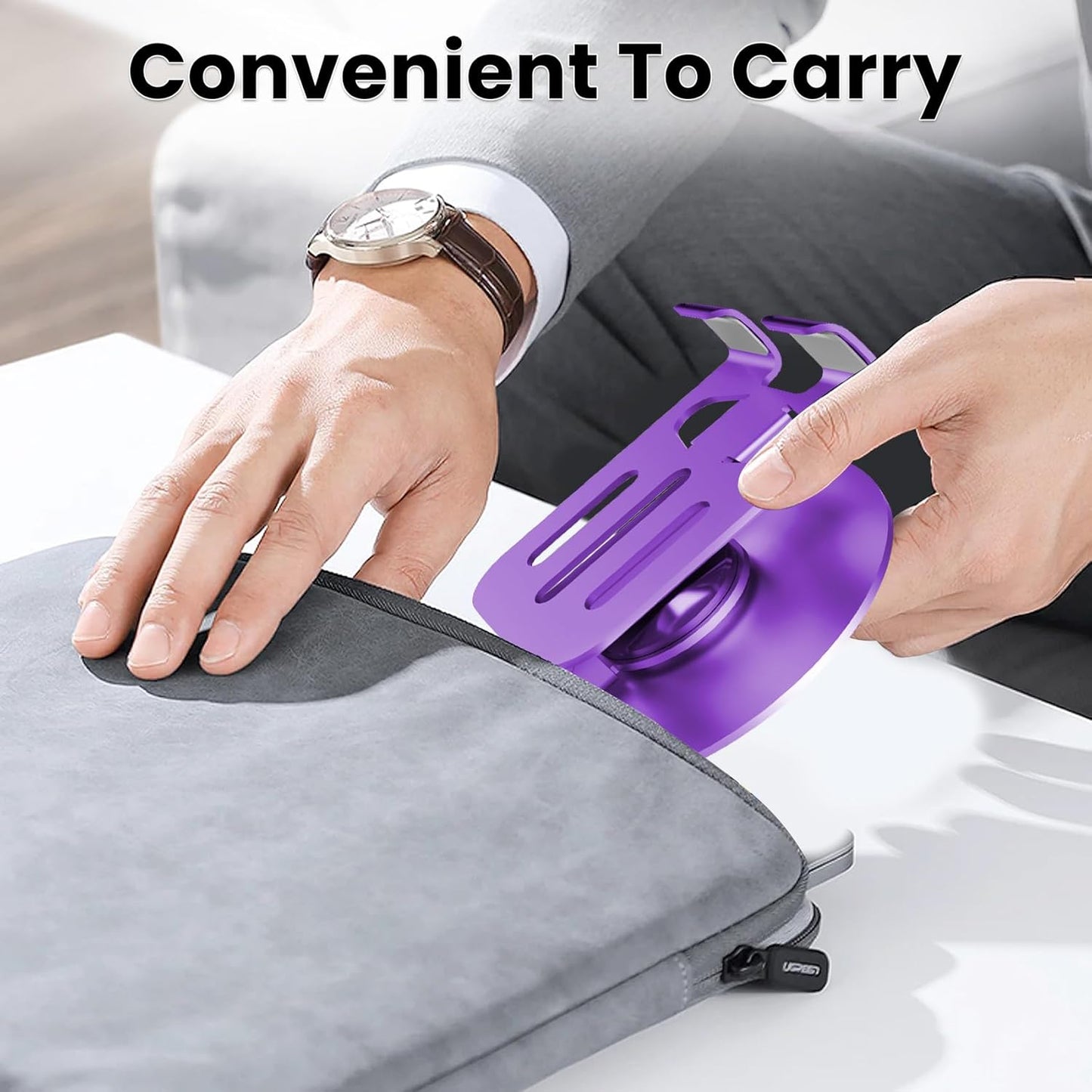 Universal Metal Cell Phone Stand, Multi-Angel Adjustable 360° Rotation Non-Slip Metal Phone Stand Compatible with iPhone 17 16 Pro Max and All Smartphones (Purple)