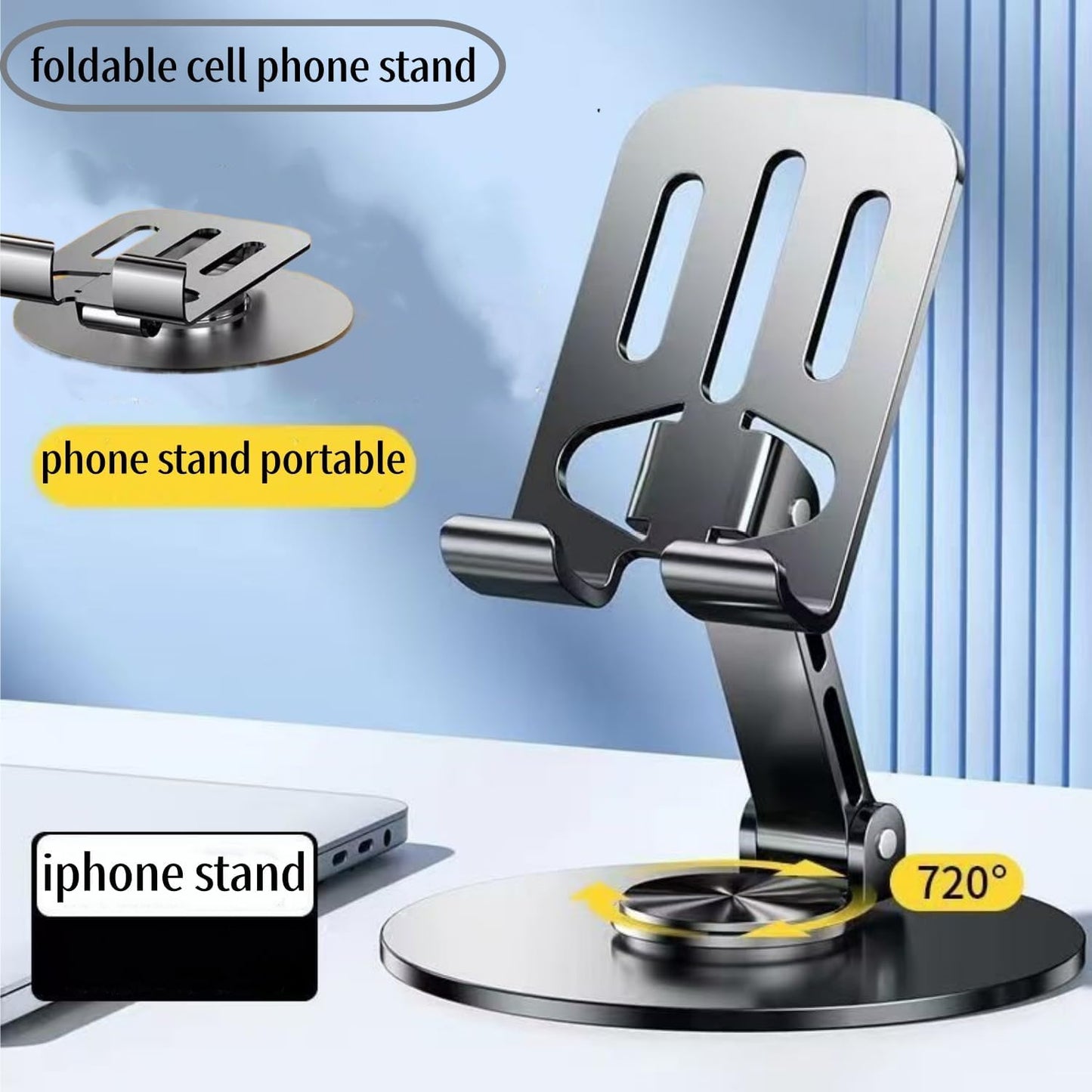 Prettyia Cell Phone Stands, Portable Phone Stand Phone Holder for Desk Applicable to iPhone Stand and Other Mobile Phones and Tablets Foldable Phone Stands 6pack