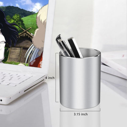 Pen holder, aluminum alloy waterproof pen holder, desktop simple and modern minimalist, multifunctional office supplies for families, kids and schools (blue)