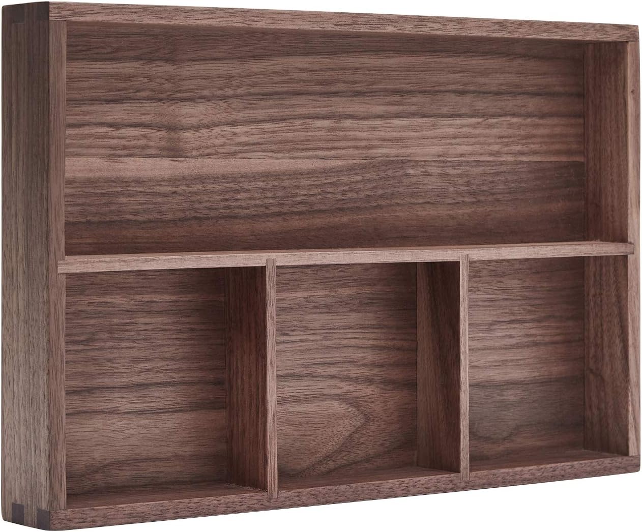 pandapark Wood Organizer Tray,Black Walnut,Desk & Drawer Storage Box (Maple Master)