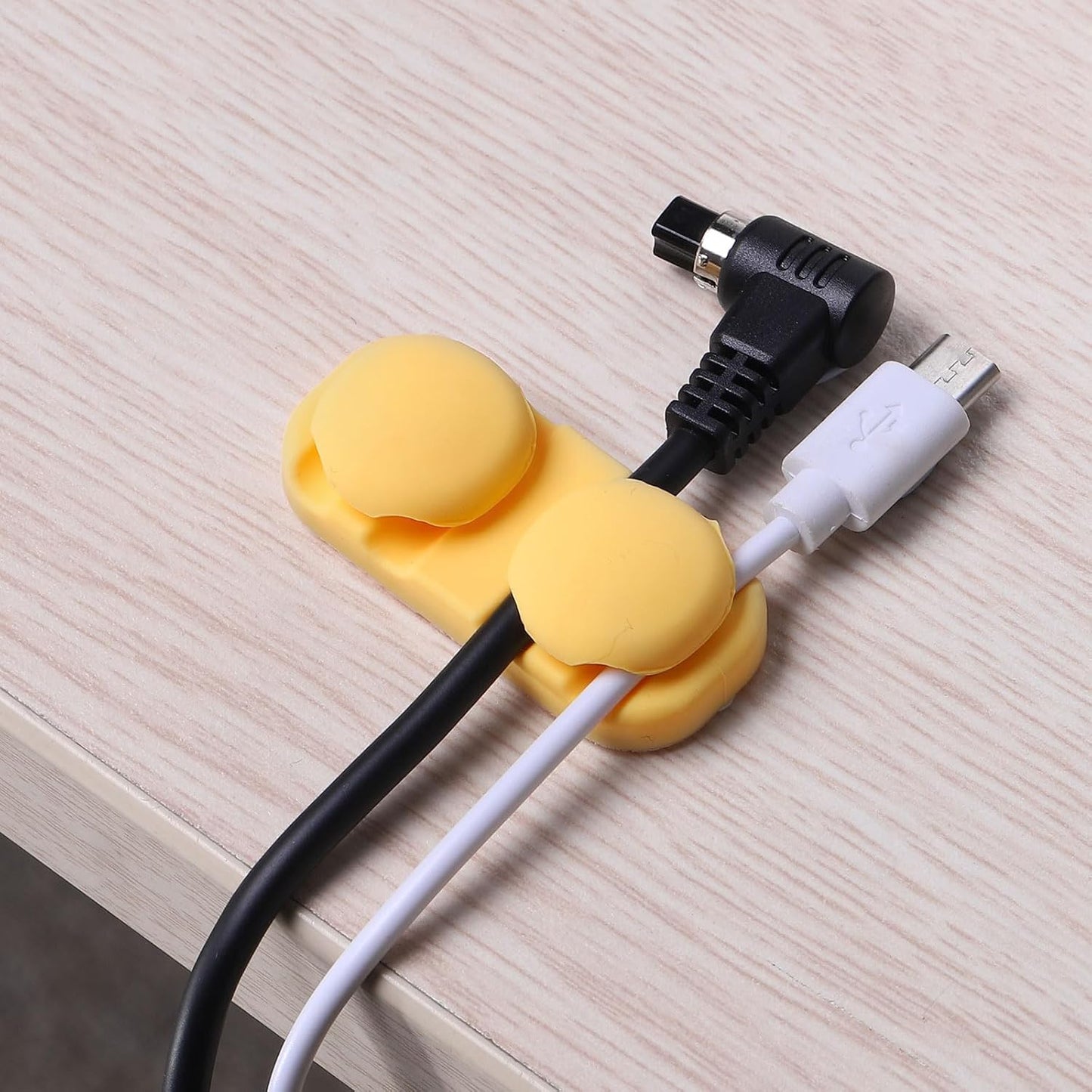 2pcs Cable Clips Cord Clips Organizer for Desk, 6 Slot Silicone Adhesive Wire Holders Cable Management for USB Cable, Army Green