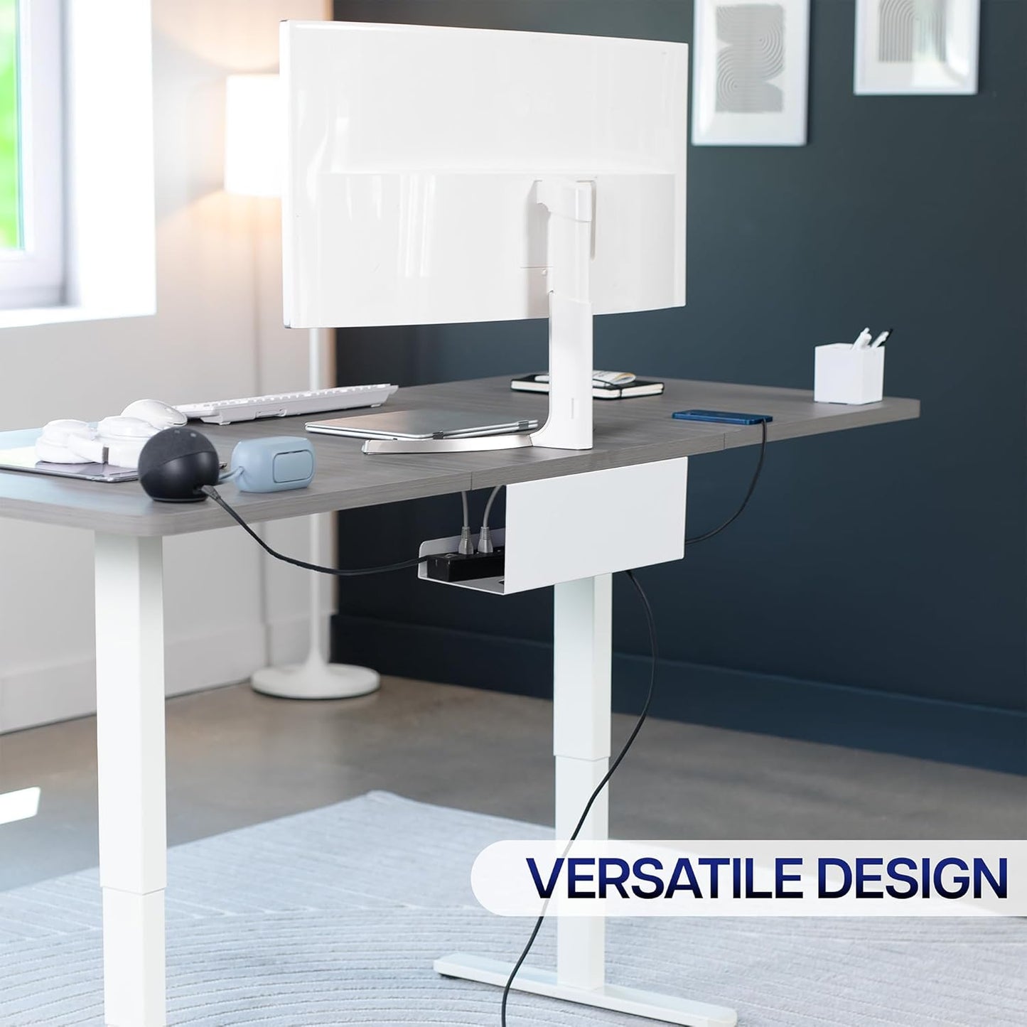 VIVO Under Desk 17 inch Cable Management Tray, Cord Organizer, Home Office Desk Accessories, White, DESK-AC06-1CW