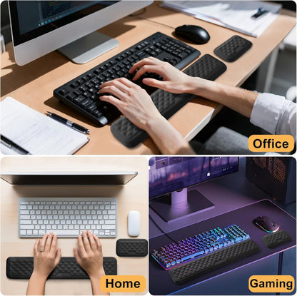 Keyboard Wrist Rest Mouse Wrist Support, Memory Foam Wrist Rest Pad for Computer Laptop, Ergonomic Wrist Cushion Support for Typing Pain Relief, Gaming Home Office, Pink