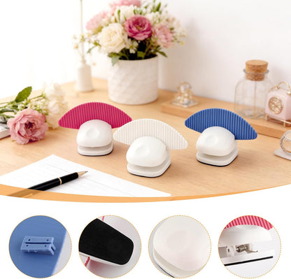 3 Pcs Paper Holder Stand for Typing, Non-Slip Desktop Document Holder with Desktop Clamp and Anti-Slip Pads, Portable Copy Stand for A4 Paper Documents, Office Typing Reading, White Blue Red
