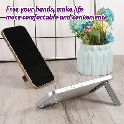 2Packs Ultra-Thin Cell Phone Holder, Adjustable Mini Alloy Phone Stand Vertical and Horizontal Phones Stand Portable Foldable Phones Holder for Mobile-Phone Tablet