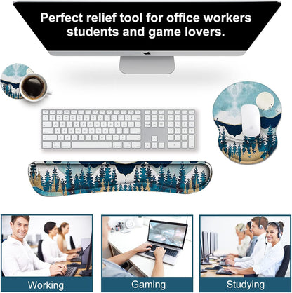 ArtSo Upgraded Wrist Rest Support for Mouse Pad & Keyboard, Ergonomic Gel Mousepad Non-Slip Rubber Base Home,Office Pain Relief, Easy Typing Cushion Neoprene, Soft Memory Foam, Purple Heart Butterfly