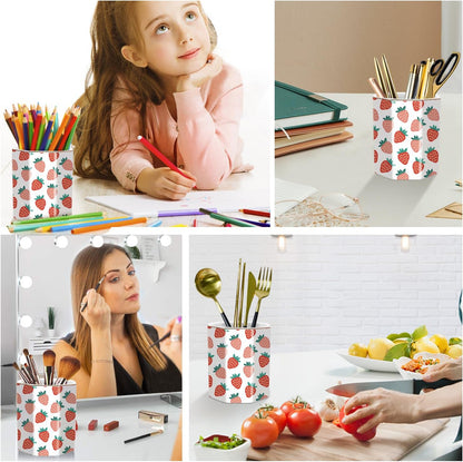 WAVEYU Ceramic Pen Holder for Desk Cute, Pencil Cup Pot Desk Organizer, Makeup Brush Holder for Women, Men, Kids, Desk Marble Decor for Office, Classroom, Home, Gray Golden