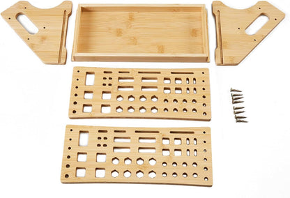 Bamboo Screwdriver Organizer Rack Desktop Hand Tool Stand and Repair Tool Storage Holder
