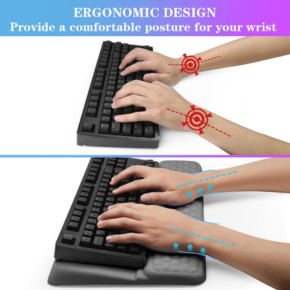 Computer Keyboard Stand with Wrist Rest, Ergonomic Tilted Keyboard Holder - Keyboard Riser with Wrist Pad - Keyboard Tray Support for Office Home - Black