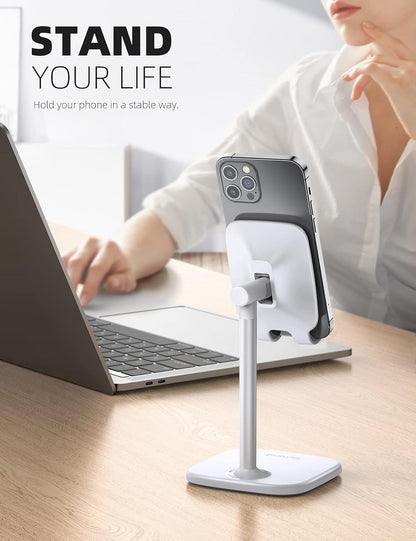 Lamicall Cell Phone Stand for Desk - Adjustable Mobile Phone Holder Dock for Table, Desktop, Office, Compatible with iPhone 13 12 11 X Xr Pro Max 8 7 6 Plus, Mini, More 4-10'' Cellphone and Tablets