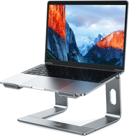 BESIGN LS03 Aluminum Laptop Stand, Ergonomic Detachable Computer Stand, Notebook Riser, Laptop Mount Compatible with Air, Pro, Dell, HP, Lenovo More 10-15.6" Laptops, Silver