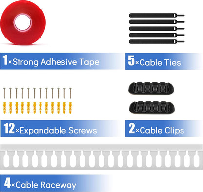 Open Slot Wire Duct Kit, 62.8"(4 x 15.7) Server Rack Cable Management, Cable Management Raceway for Hide Network HDMI VGA Cable, Wiring Raceway Cable Duct, Desk Wire Channel, 4 Pack, Grey