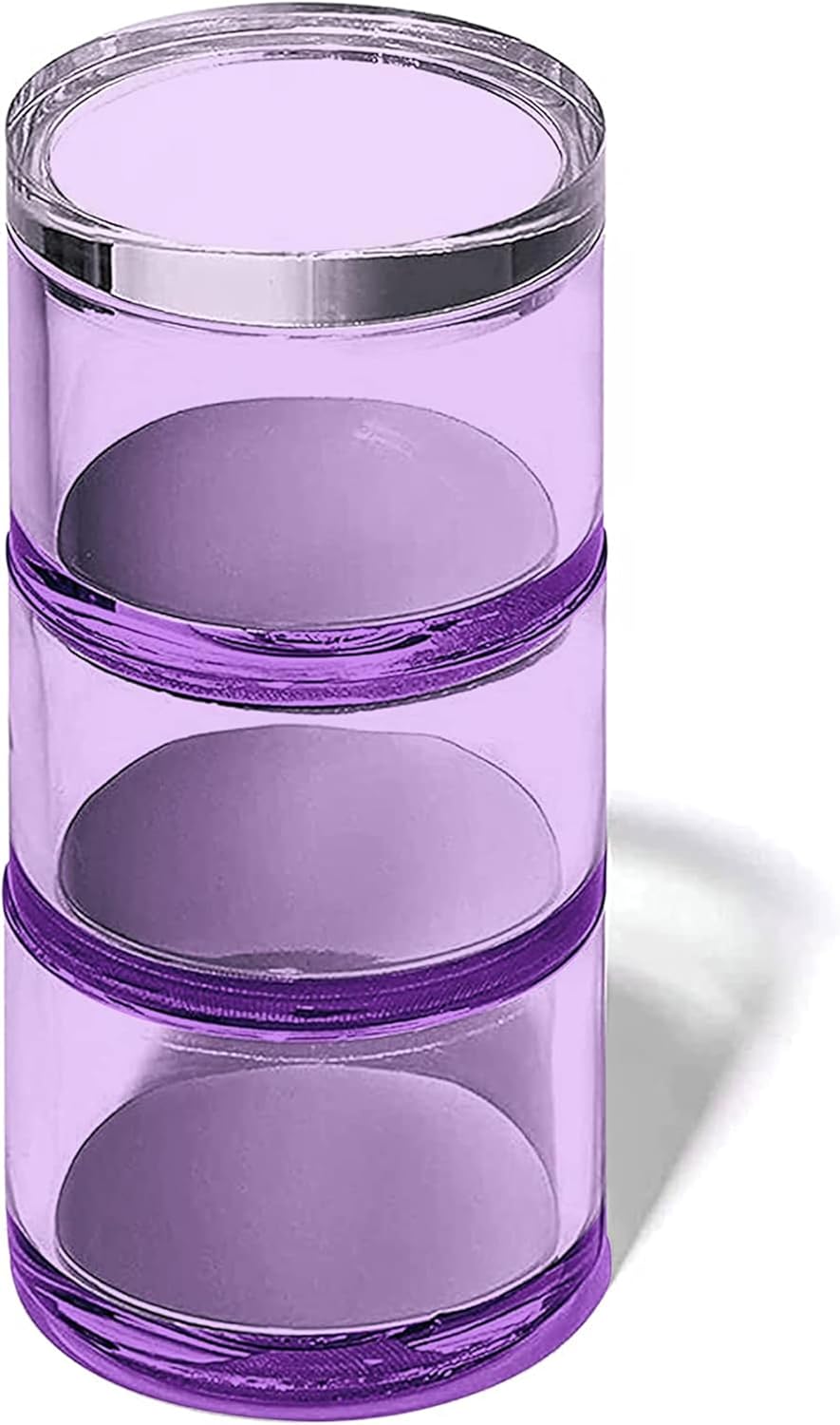 OfficeGoods 3-Tier Stackable Acrylic Holder- Stylish Desk Organizer and Storage for Office or Home – Transparent Round Design with Gold Metal Base