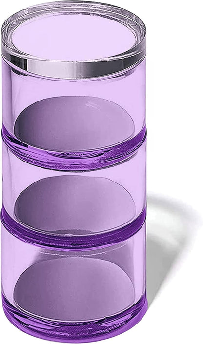 OfficeGoods 3-Tier Stackable Acrylic Holder- Stylish Desk Organizer and Storage for Office or Home – Transparent Round Design with Gold Metal Base