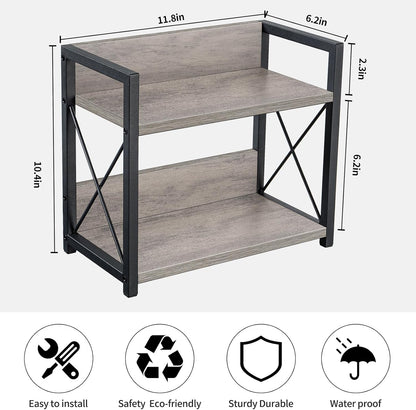 Giikin Countertop Shelf Organizer, 2 Tier Kitchen Spice Rack Organizer for Countertop, Wood Coffee Counter Shelf Organizer for Home (Bamboo, S)